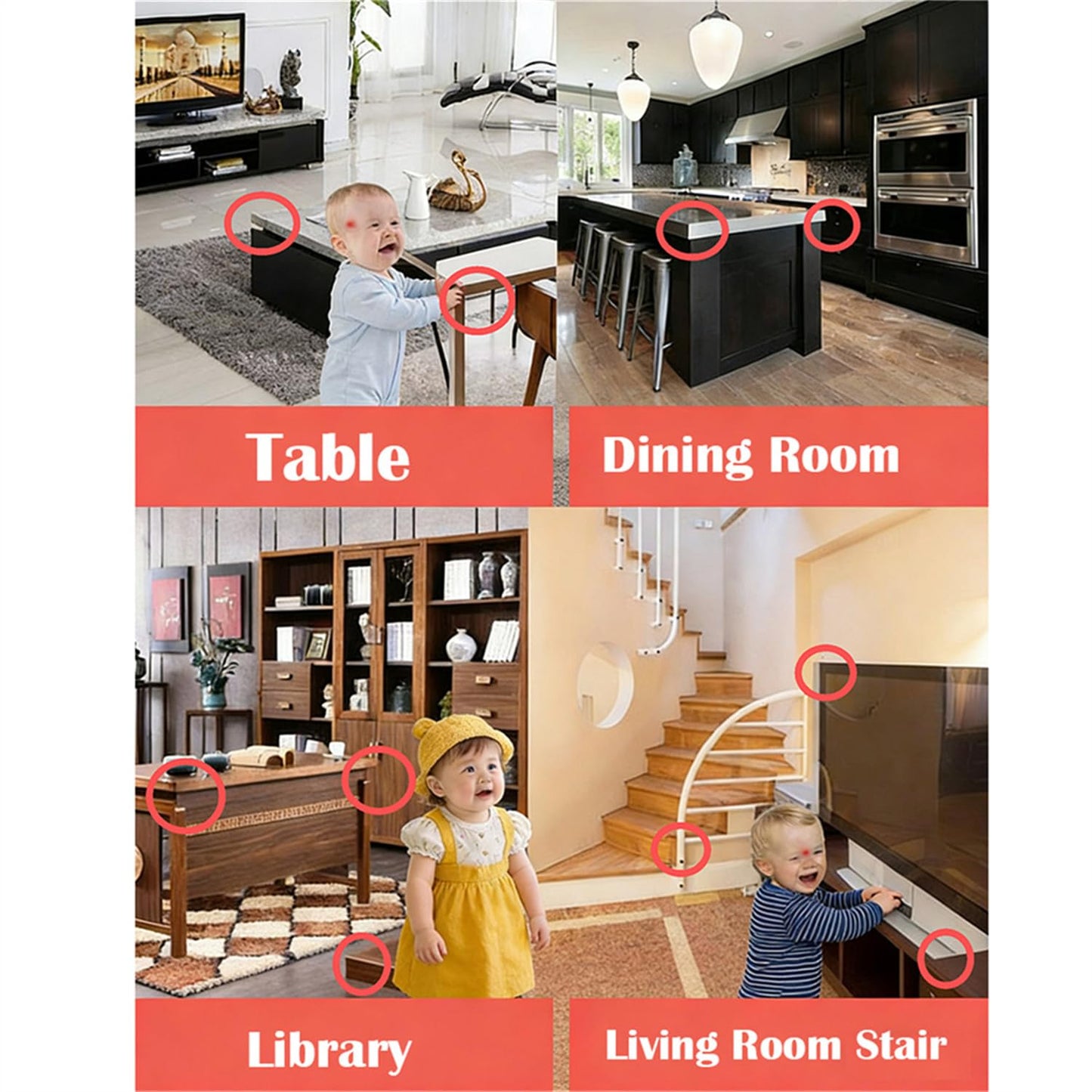12 Pack Soft Corner Protector Baby Proofing Edge & Corner Guards, Furniture Safety Bumper for Table, Fireplace, Stair, Cabinet, (Brown)