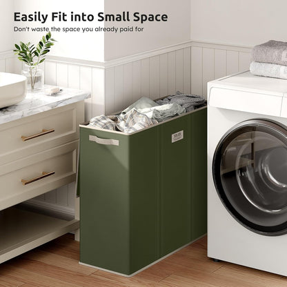 SOLEDI 180L Laundry Hamper 3 Section, Extra Large Laundry Hamper with Lid, Dirty Clothes Hamper with Sturdy Handle, Large Laundry Basket Organizer for Laundry Room, Bedroom, Hampers for Laundry