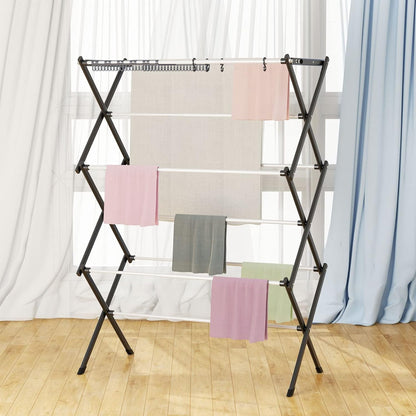 Clothes Drying Rack Household Indoor, Foldable Drying Rack Clothing for Laundry - 40" x 28.8" x 14.2", Space Saving Indoor, Black-1pack