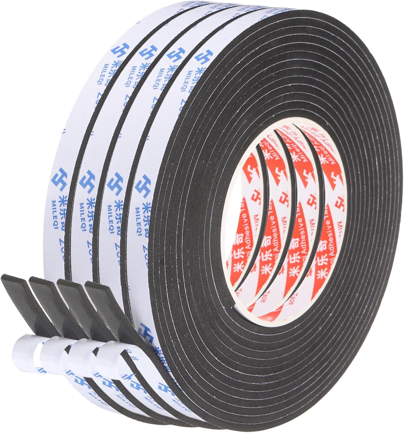PATIKIL Sponge Rubber Foam Tape, 5/8" W x 1/8" t x 16.4ft l Self-Adhesive Foam Insulation Tape Weather Stripping for Window Door Soundproofing Weatherstrip AC Seal Strip, Black