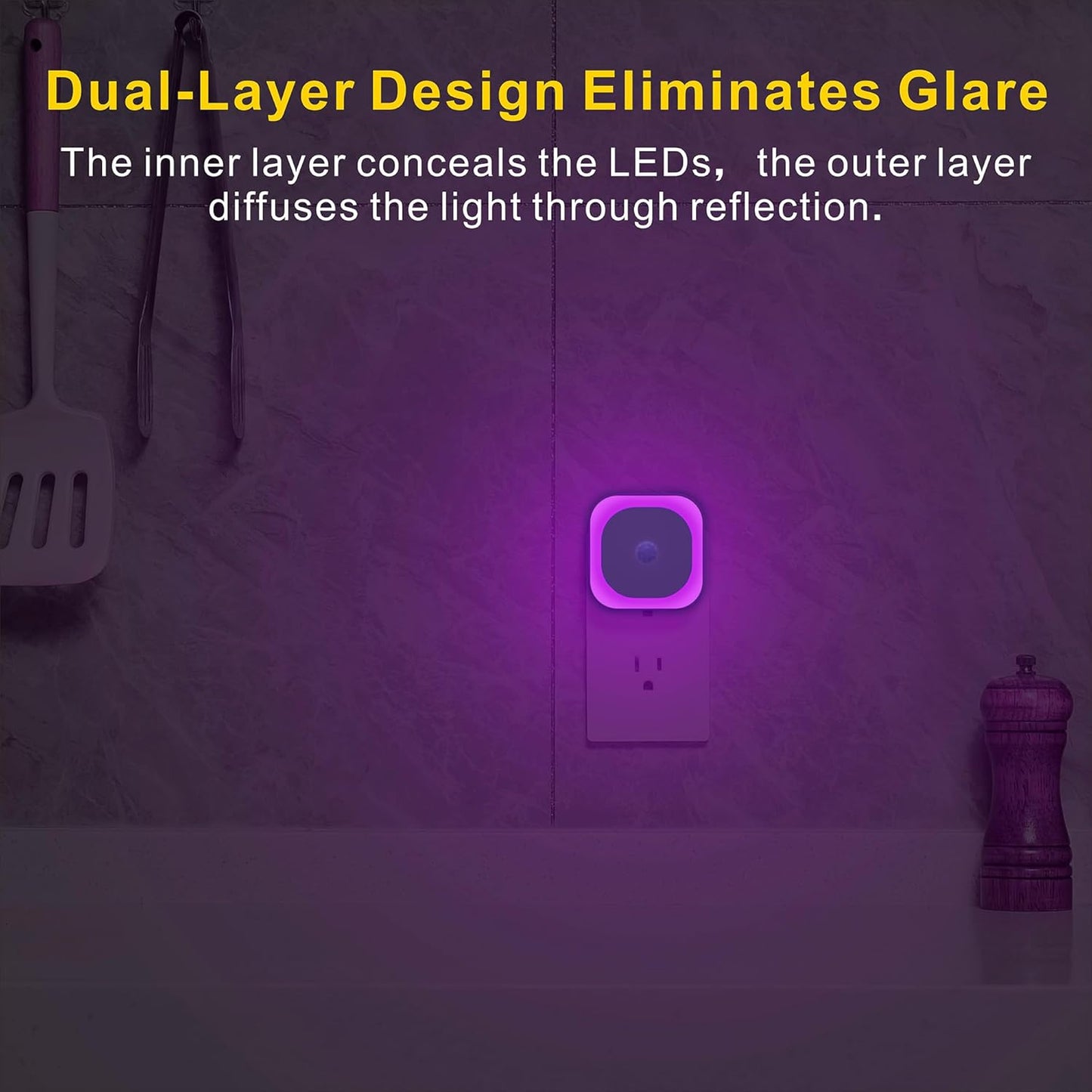 YUNLEX 2 Pack Plug in Red Sleep Night Light with Motion Sensor & Dusk to Dawn Sensor, Soft Glow, 0% Blue Light, Dimmable, Auto On/Off, LED Lights for Bedroom, Kids, Bathroom, Hallway, as Mother Gifts