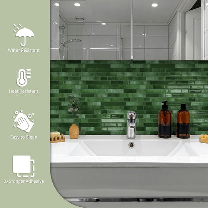 10 Sheets Thick Peel and Stick Kitchen Backsplash Tiles | 3D Waterproof Self Adhesive Wall Tile Stick on Backsplash for Kitchen,Bathroom and Fireplace(Pink,12"×12")