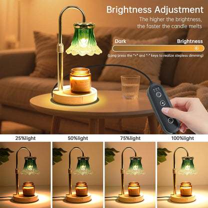 Fragrance Candle Warmer Lamp with 2 Bulbs Electric Candle Warmer with Timer & Dimmer for Home Decor