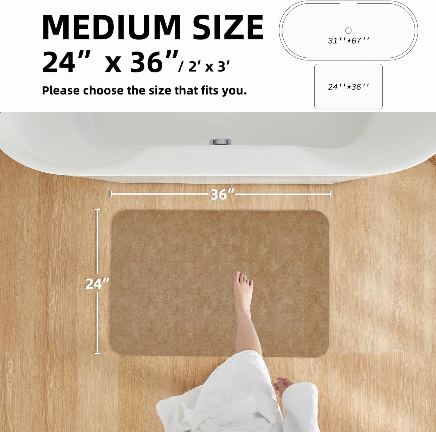 TYUU Bath Mat, Bathroom Rugs Non Slip Washable Thin Absorbent Quick Dry Bath Mat Fits Under Door Bathroom Floor Mat Perfect for Bath, Shower, or Sink 16"x24" Dark Grey