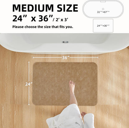 TYUU Bath Mat, Bathroom Rugs Non Slip Washable Thin Absorbent Quick Dry Bath Mat Fits Under Door Bathroom Floor Mat Perfect for Bath, Shower, or Sink 16"x24" Dark Grey