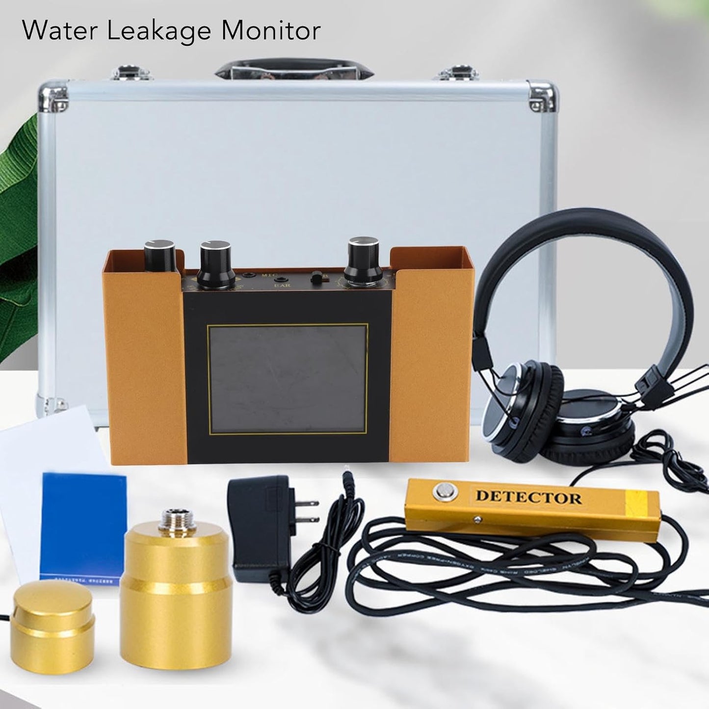 Bewinner Underground Water Leak Detector, Water Pipe Leakage Monitor with Digital Display & Earphone & Carrying Case, Leak Detector for Water Detectors & Alarms, Water Leak Detection