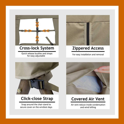 Patio Deck Box Cover, 63x30 Inch Fire Pit Covers with Straps and Handles, Waterproof Heavy Duty Outdoor Furniture Winter Cover for Keter, Suncast, Lifetime Container