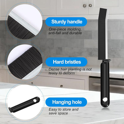 Generic 2 Pack Crevice Cleaning Brush, Multifunctional Gap Cleaning Brush Tools with Hard Nylon Bristles, Ideal for Bathroom, Kitchen, Sink, Window, Black