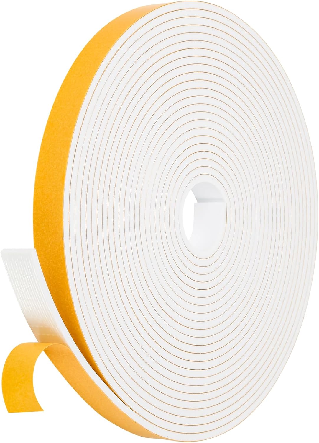 16Feet Weather Stripping Seal (1/2 Inch X 1/4 Inch) for Door Window, High Density Foam Tape, Soundproofing, Insulation Strip, Door Sealers for Door Frame- White