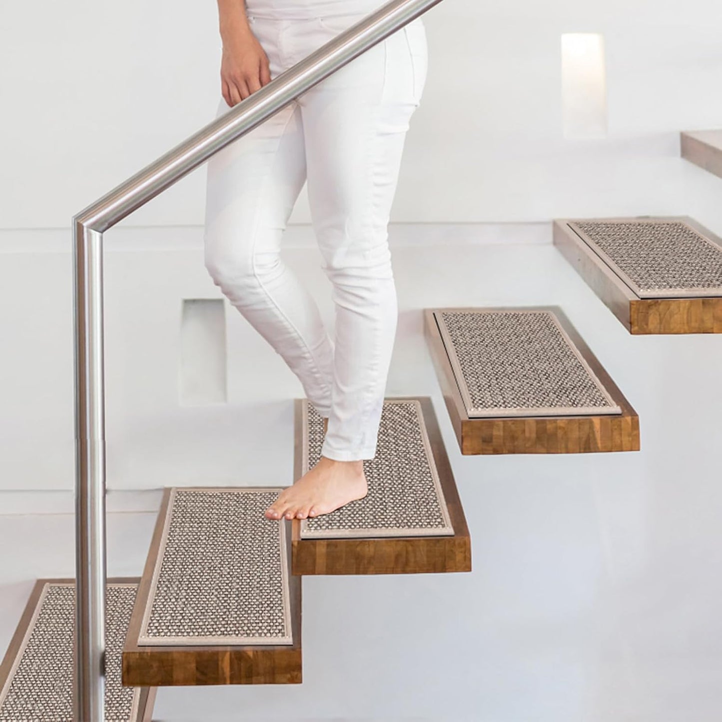 15 Pack Non Slip Stair Treads,8" X 30" Non Slip Carpet Stair Treads with Reusable Adhesive Rubber Backing,Staircase Step Treads Carpet Treads for Wooden Steps Indoor (Dark Gray)
