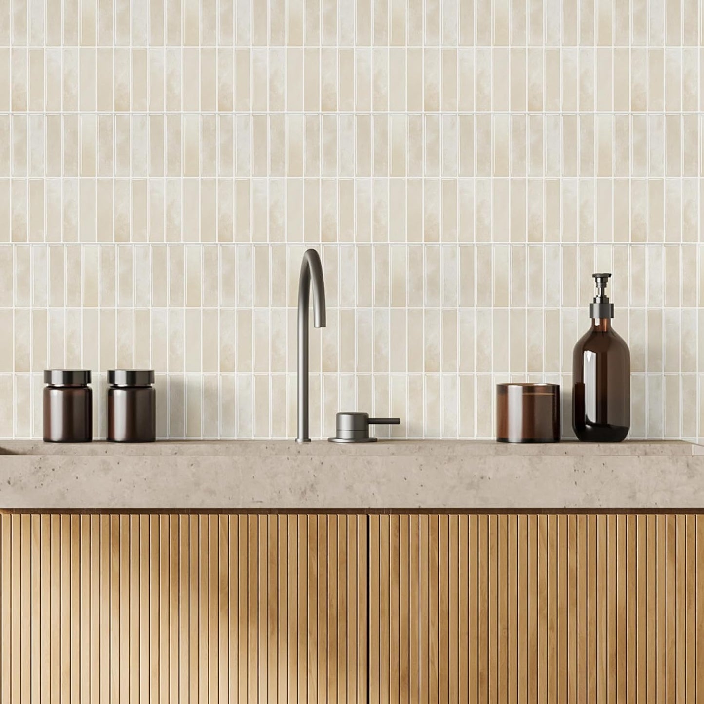 JOLOV 10 Pack Peel and Stick Backsplash Tiles, Waterproof 3D Stickers | Thicker self-adhesive 3D tile stickers for kitchen and bathroom walls; removable, waterproof and easy to install.