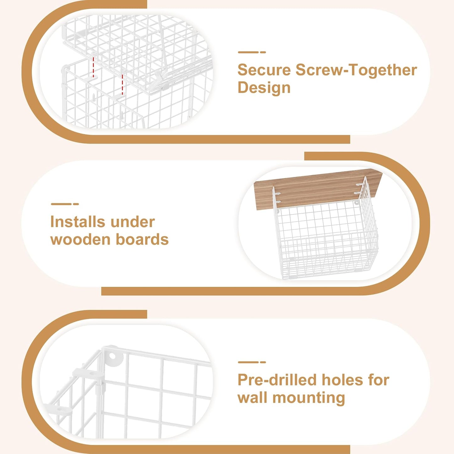 4-Tier Hanging Laundry Room Organizer: Foldable Wire Shelf Basket with 2 Large Hooks 1.65" & 360°Rotating Hooks – Space-Saving Laundry Storage Basket, for Wardrobe Closet Storage, White Patent