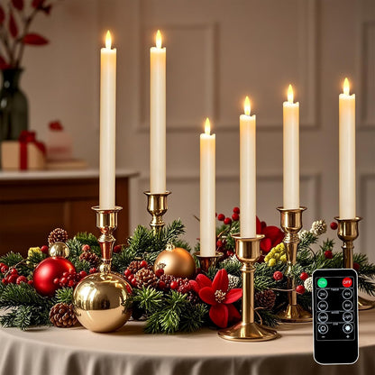 LEDHOLYT Rechargeable Flameless Glass Pillar Candles–Gifts for Women,–Set of 3, Realistic Flickering LED Light,Remote & Timer, Ideal for Living Room, Bedroom & Festival Wedding Home Party Decor
