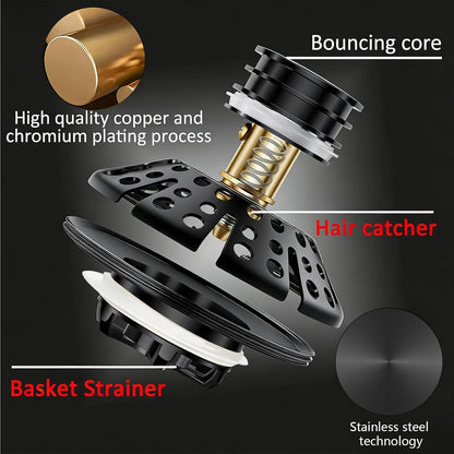 AzWzz Bathroom Sink Stopper,Sink Hair Catcher,Bathroom Sink Drain Strainer Pop Up Drain Cover Plug,Universal for 1.1 to 1.65in Sink Drain Hole