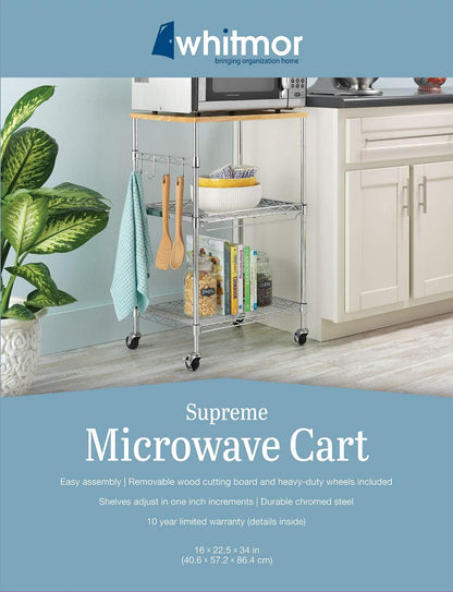 Whitmor 3 Tier Rolling Laundry Cart 8.50x26.0x31.0