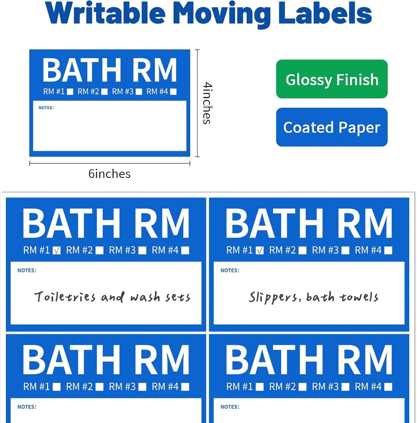 Ououstate Moving Stickers, 6 x 4 Inches Color-Coded Packing Box Labels 10 Designs with Fragile 、Heavy and Blank Customizable Labels (6 * 4IN)