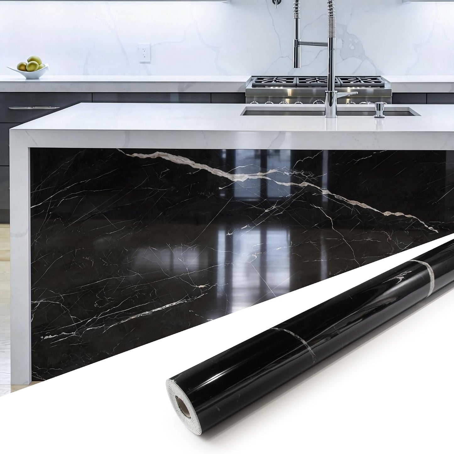 Marble Peel and Stick Waterproof Wall Paneling, 118" x 47" Carrara White Matte Finish Self-Adhesive Backsplash Tile Vinyl Wall Panel for Kitchen Bathroom Wall Decor, Covers 38.75 Sq. Ft.