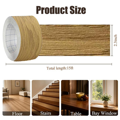 GSCIT Club Wood Grain Repair Tape, 2.4 inch X 15ft Self Adhesive Maple Grain Repair Patch for Tables, Chairs, Baseboards, Doors, Windows, Floors, Handicraft DIY. - Colors B