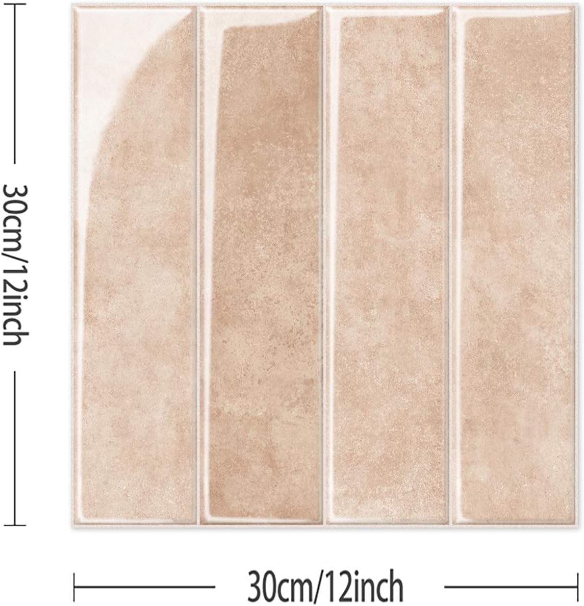 Alwayspon 10 Sheets 12x12inch Beige 3D Vinyl Backsplash Tiles, Self-Adhesive Peel and Stick Wall Tile Stickers Stick on Subway Tiles for Kitchen Bathroom Wall