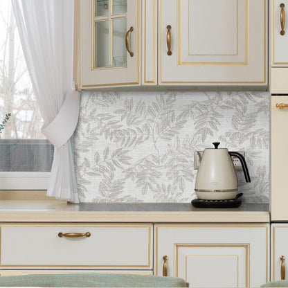 Neutral Leaf Peel and Stick Wallpaper Boho Contact Paper for Cabinets and Drawers Modern Removable Self Adhesive Wallpaper for Bedroom Bathroom Waterproof Contact Paper Beige 78.7inL 17.3inW