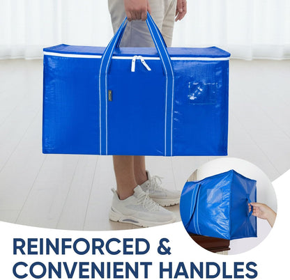 BALEINE 6-Pack Oversized Moving Bags with Reinforced Handles, Heavy-Duty Storage Tote for Clothes, Moving Supplies (Clear, 6-Pack)