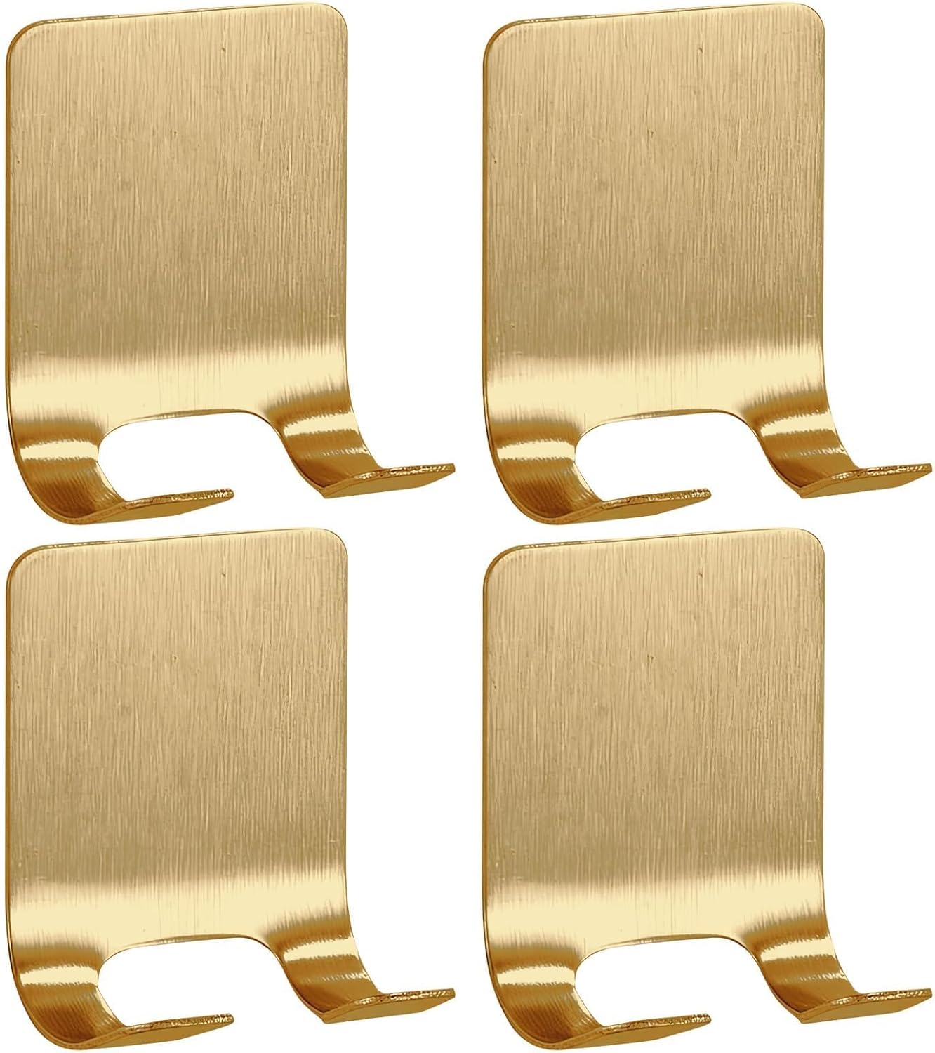 4 Pcs Gold Razor Loofah Holder for Shower Self Adhesive Waterproof Shaver Hooks Waterproof for wall Metal Heavy Duty Utility Storage Hanger Hooks Holder for Towels Accessories Kitchen Bathroom (Gold)
