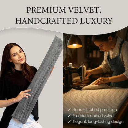 Ciieyuo Premium Velvet Under Door Draft Stopper, 30'' to 36'' Adjustable Gap Filler, Double-Sided Windproof Seal, Easy Install to Block Noise, Cold Air, Light, Dust, and Drafts