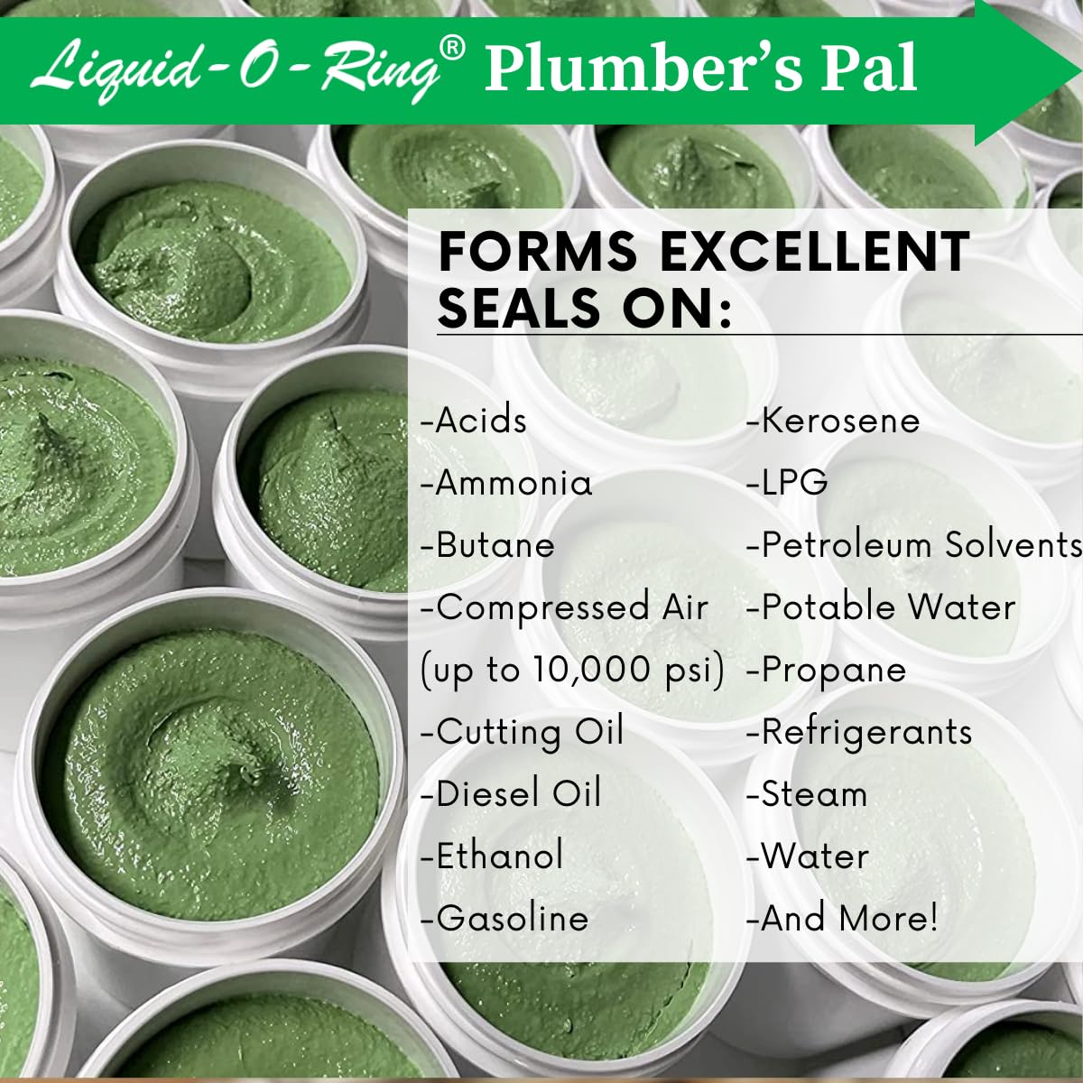 Plumber’s Pal Non-Hardening PTFE Thread Sealant Paste – Seals Worn Metal & Plastic Pipe Threads, High Temp & High Pressure (10,000 PSI), 5oz Brush Top Can, Made in USA