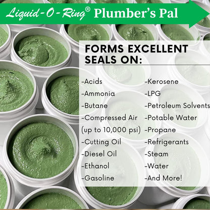 Plumber’s Pal Non-Hardening PTFE Thread Sealant Paste – Seals Worn Metal & Plastic Pipe Threads, High Temp & High Pressure (10,000 PSI), 5oz Brush Top Can, Made in USA