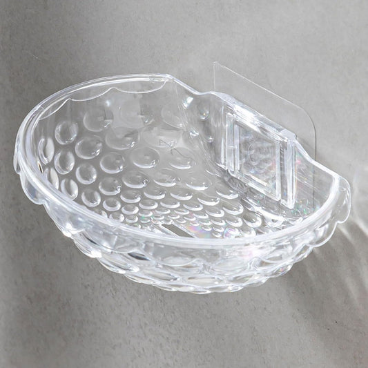 Acrylic Soap Dish with Self-Draining Design - No Drilling ，Universal and Aesthetics, Waterproof, Plastic Soap Saver - Bathroom Kitchen Organizer