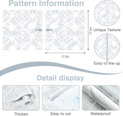 Boho Wallpaper Neutral Peel and Stick Wallpaper 78.7"x17.3" Geometric Wall Paper Beige and White Contact Paper Textured Removable Vinyl Waterproof for Bedroom Farmhouse Kitchen Bathroom