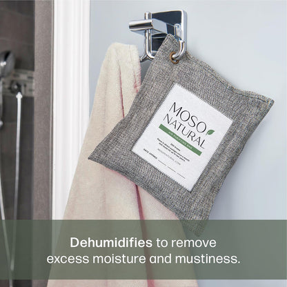Moso Natural Air Purifying Bag 200g (3 Pack) HGTV Editor's Pick | Premium Bamboo Charcoal Odor Absorber for Home & Car | Closet Odor Eliminator & Car Air Freshener | Long Lasting Charcoal Bags