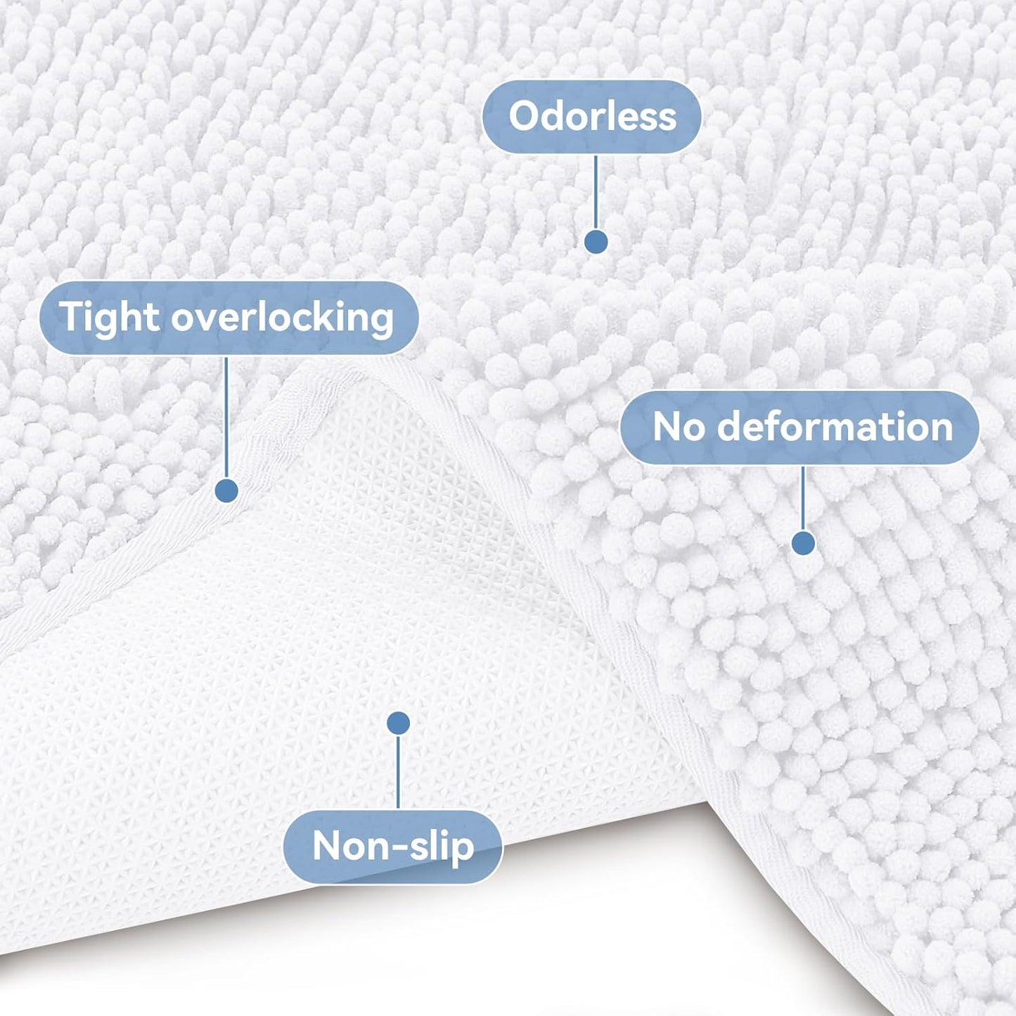 Bcoimo Bathroom Rugs 24x17, Bath Mats for Bathroom Non Slip with Rubber Backing,High Absorbent Microfiber Bath Rugs Quick Drying, Machine Washable, Durable Decor
