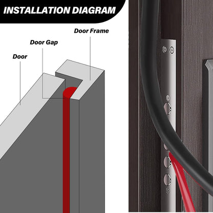 Silicone Weather Stripping Door Seal, 20FT Self Adhesive D Shaped Door Seal Strip for Door Frame, Door Insulation Strip Window Seal, W:1 in; H:1 in; 20Feet
