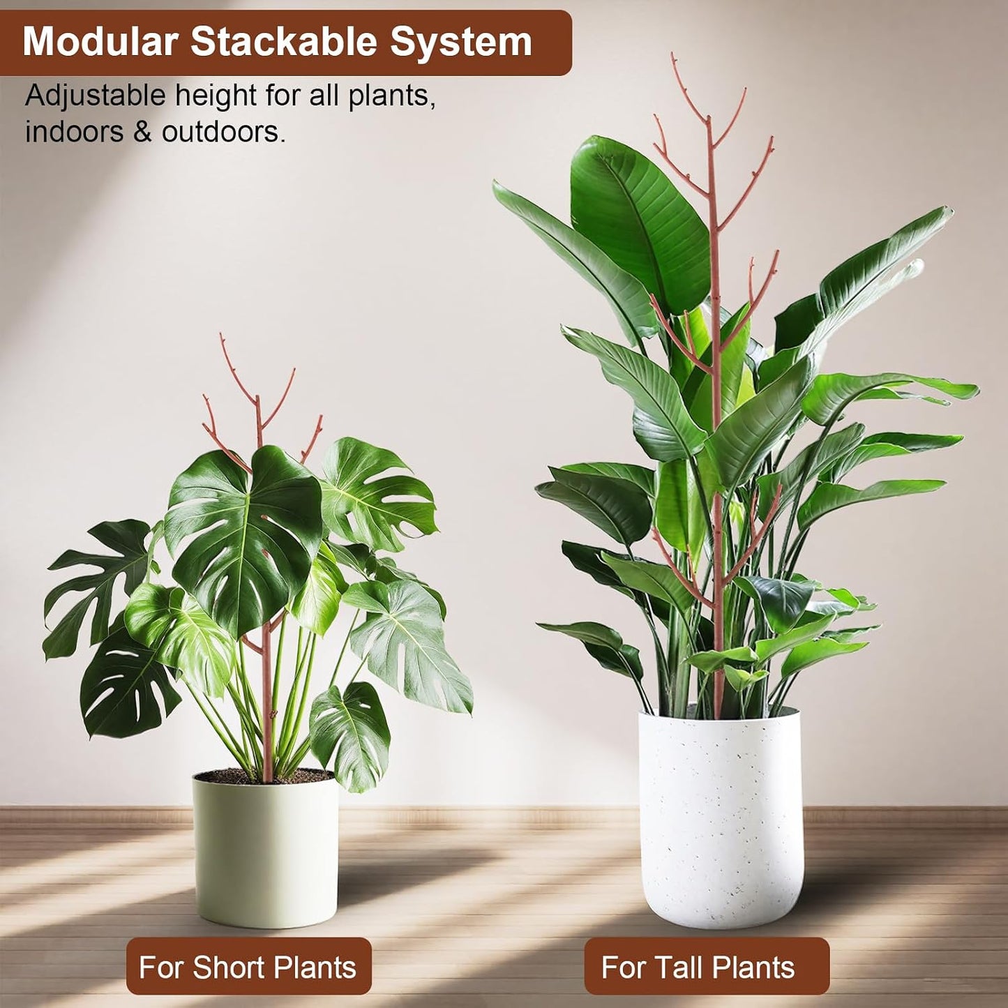 PERSZEN 6 Pack Stackable Monstera Plant Support, Plant Stakes for Indoor and Outdoor Plants Use, Garden Stakes for Climbing and Potted Plants, Pothos, Philodendron