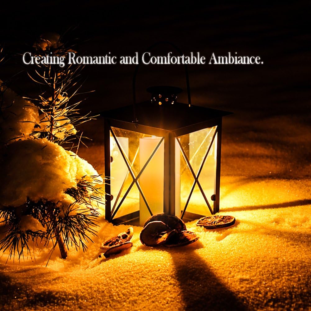 Homemory 9" x 3" Flameless Candles Battery Operated, Flickering LED Pillar Candles with Timers and 2 Remote Controls, Indoor Only, Flat Top, Ivory White Wax, Set of 2
