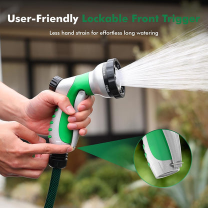 RESTMO Garden Hose Nozzle, Heavy Duty Metal Water Hose Nozzle for Outdoor | 6 Adjustable Spray Patterns, High Pressure Sprayer with Front Trigger Flow Control, Ideal for Plants & Lawns, Cars & Pets