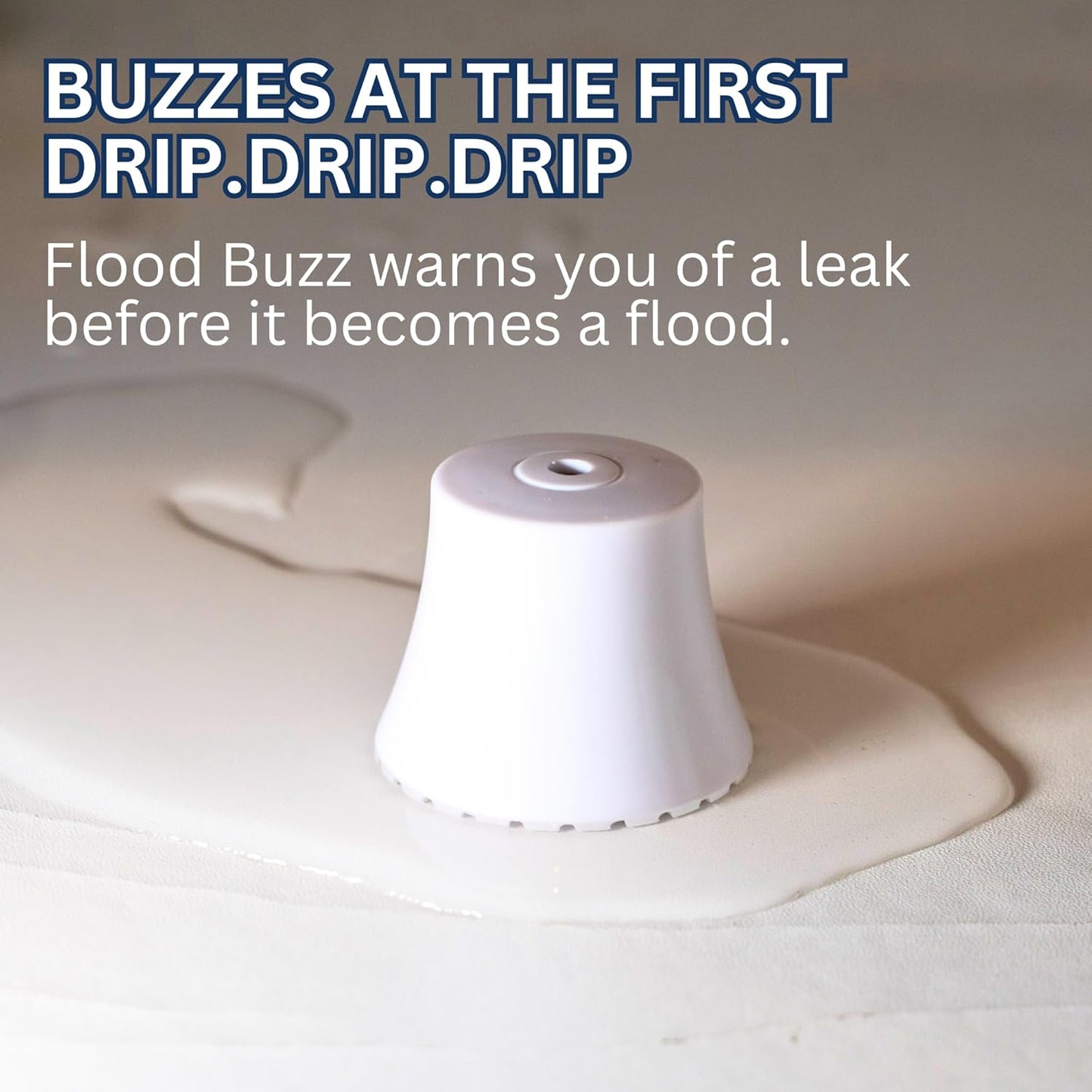 Flood Buzz Small Water Leak Detectors for Homes & Businesses - 6-Pack | No Setup Required - Patented Design - Use Under Sink, Toilet, Basement, RV, Water Heater, Dishwasher - Reusable Alarm