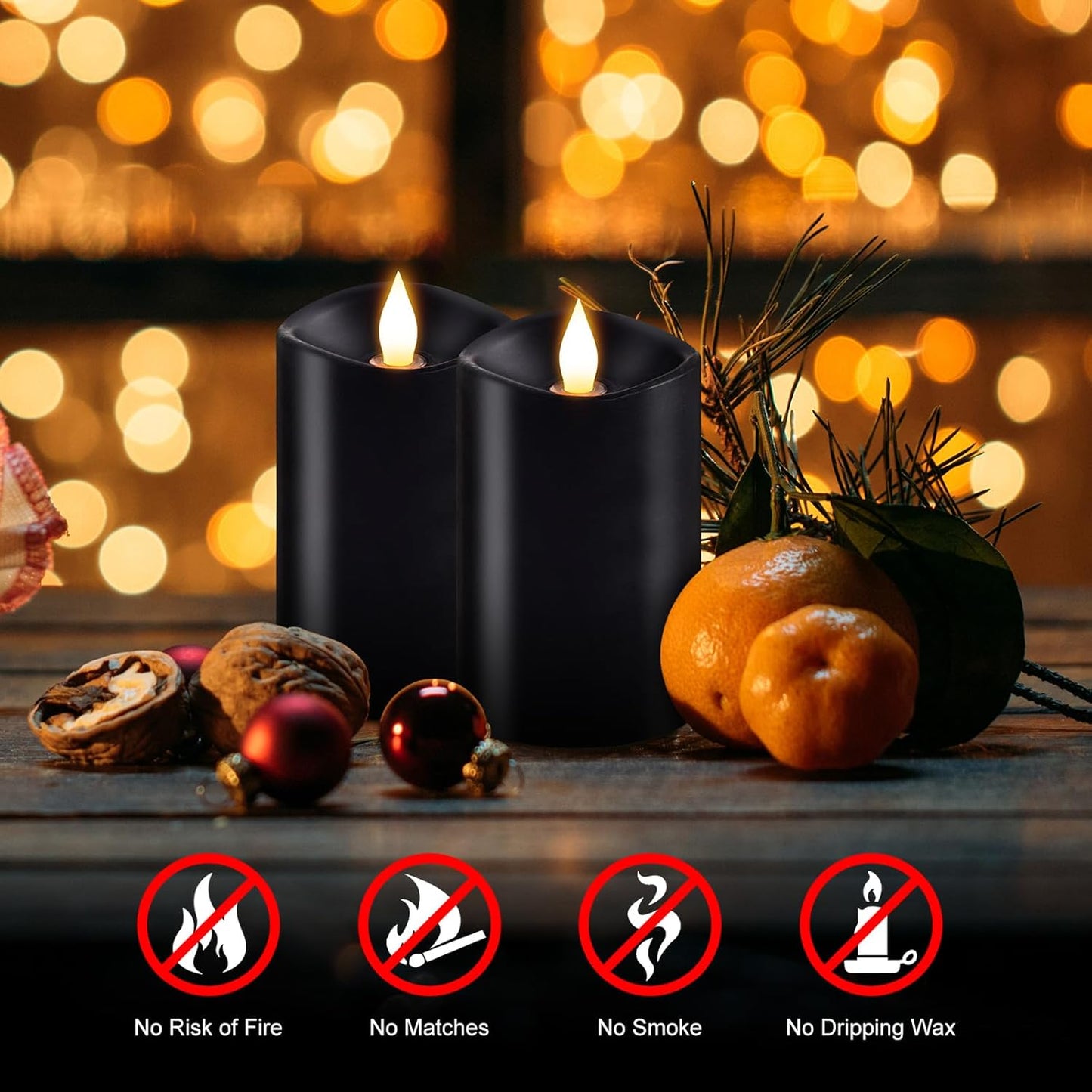 3x4 Flickering Flameless Candles Set of 3,Real Wax Pillar LED Candles,with Timer,4 inch Flameless Candles with Remote,for Party Wedding Holiday Home Decor,Ivory