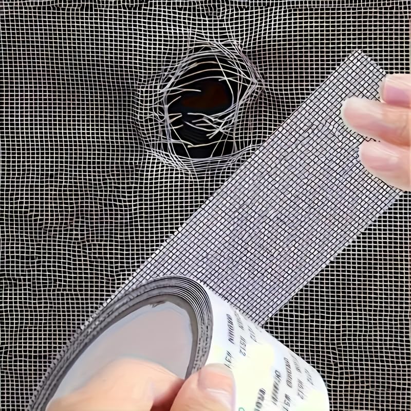 1PC Heavy-Duty Grid Mesh Tape - Self-Adhesive Sash Repair & Window Screen Tape with Super Strong Hold, Good Light Transmission & Weather Resistance for DIY & Home Repair (1PC)