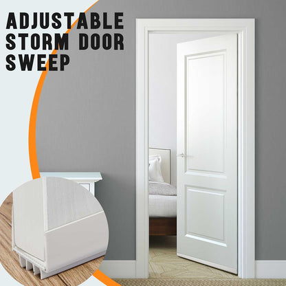 Pickmesh 4 Pcs 36 Inch Adjustable Storm Door Sweep for 1 to 1-2/5 in Bottom Seal Replacement Parts Under Draft Stopper Weather Stripping Threshold (White)