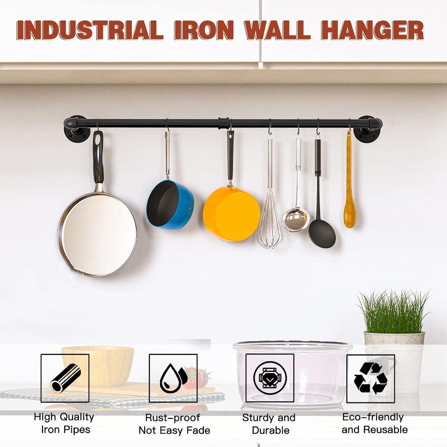 Gold Wall Mount Iaundry Drying Rack - 54" Pipe Garment Rack, Portable Heavy Duty Iron Closet Hanger Rod, Modern Metal Detachable DIY Hanging Bar for Laundry Room and Closet Storage