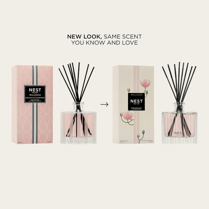 NEST New York Reed Diffuser, Wild Mint & Eucalyptus - 5.9 fl oz - Fragrance for Up to 90 Days - Reusable, Refillable Glass Holder - Includes 8 All-Natural Reed Sticks - Flame Free