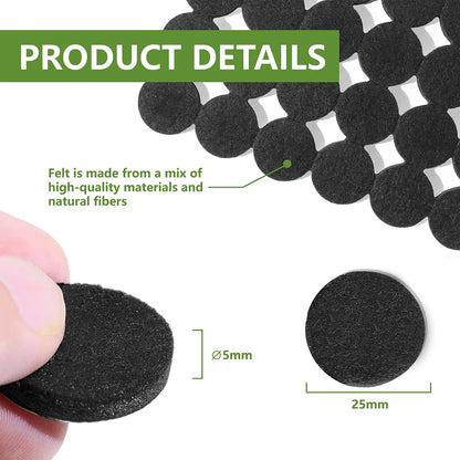 Felt Furniture Pads for Hardwood Floors 48 PCS, Furniture Pads, Floor Protectors for Hardwood Floors, Felt Pads for Furniture, Round, Dark Brown