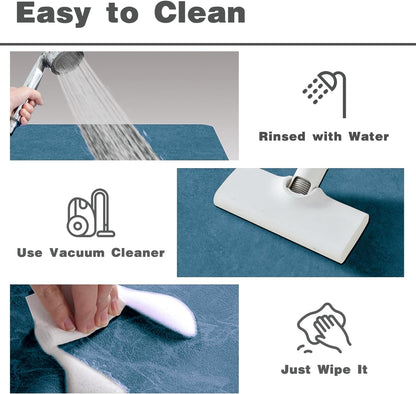 TYUU Bath Mat, Bathroom Rugs Non Slip Washable Thin Absorbent Quick Dry Bath Mat Fits Under Door Bathroom Floor Mat Perfect for Bath, Shower, or Sink 16"x24" Dark Grey