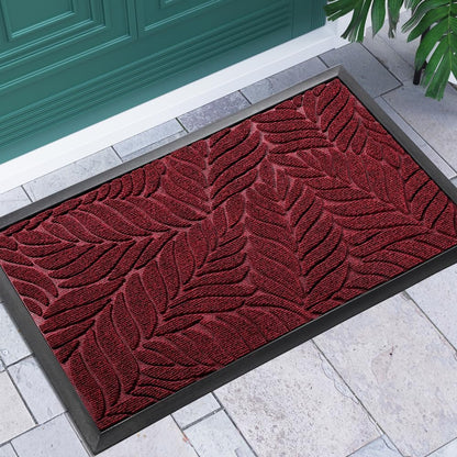 Yimobra Front Door Mat Outdoor Indoor, 29.5x17 All-Season Waterproof Door Mat Outside Entrance, All-Weather Non-Slip Outside Doormat for Garage Patio Entryway, Brown