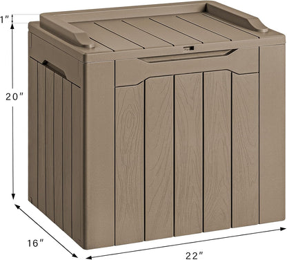 Devoko 30 Gallon Resin Deck Box Waterproof Outdoor Storage Box for Patio Furniture Pool Accessories Indoor Storage for Cushion Garden Tools (30 Gallon, Black)