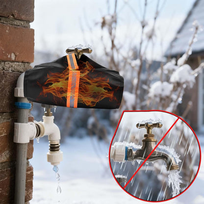 2Pcs Outdoor Faucet Cover for Winter Freeze Protection Outside Insulated Spigot Socks Freeze Miser Reusable Hose Bib Cover Waterproof Water Faucet Insulation Wrap with Reflective Strip for Garden Yard