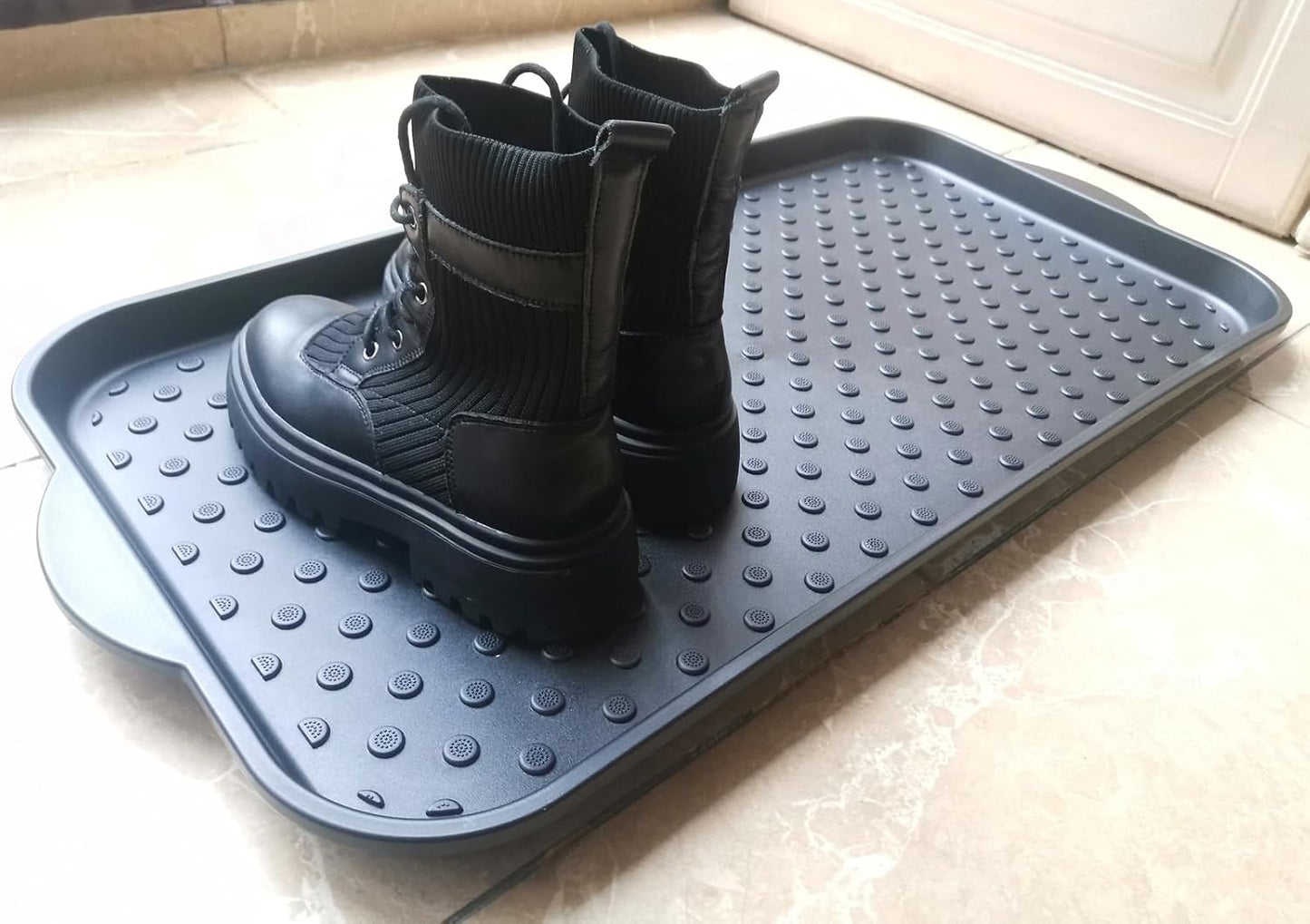 Rubber Boot Tray for Entryway,Boot Mat,Shoe Tray,Shoe Mat for Indoor and Outdoor Use (Soft Silicone Rubber, 29.5X14.9 inch)