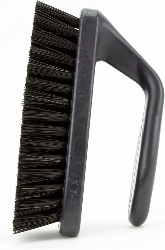 SPARTA Heavy Duty Scrub Brush, Hand Brush with Iron Shape Handle Design for Scrubbing Kitchen Pots and Pans or Bathroom Sink and Shower, 6 Inches, Black, Twin